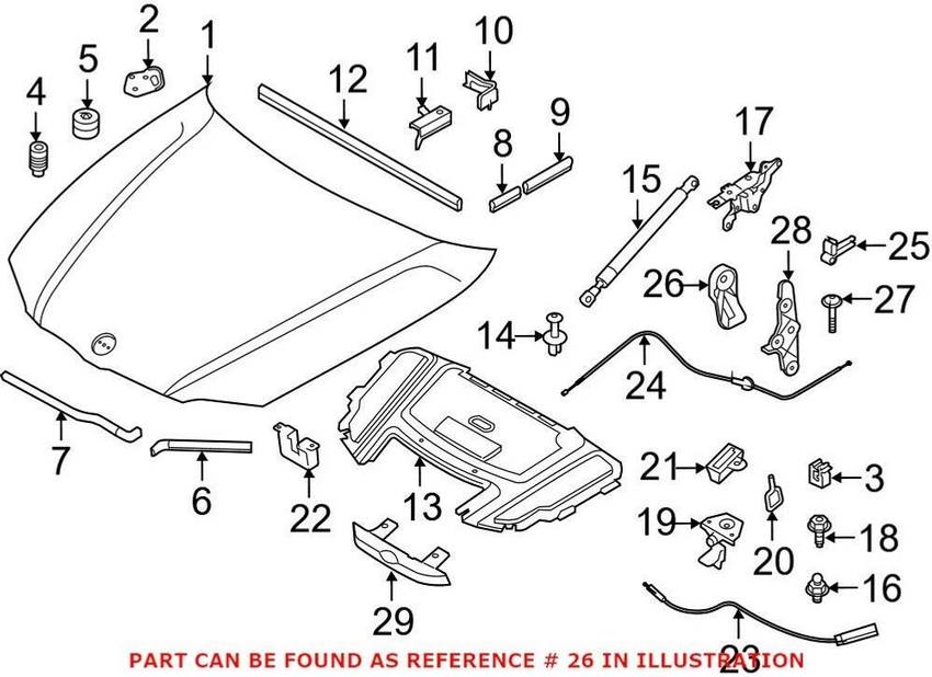 BMW Hood Release Handle 51237058117